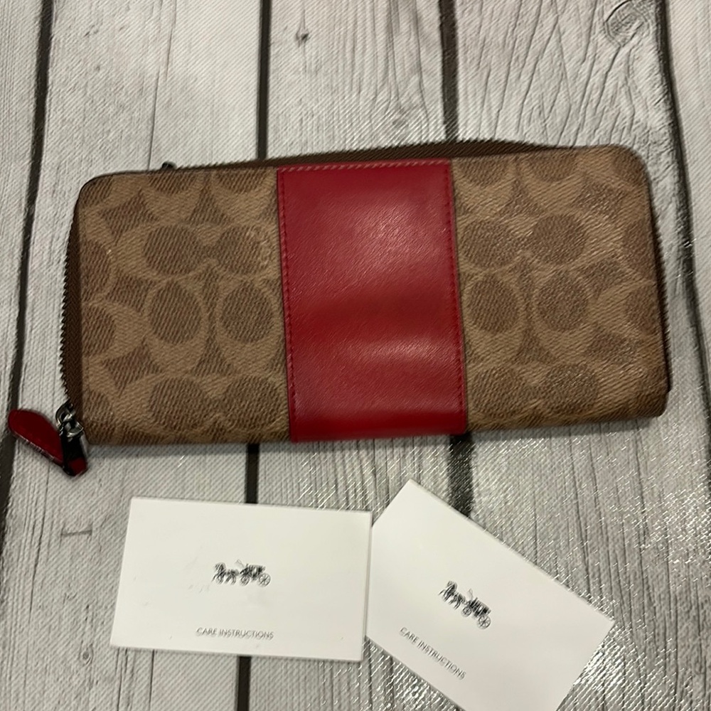 Coach Red and Brown Hobo Bag and wallet set - Picture 6 of 17